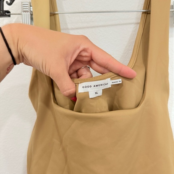 NWT Good American Modern Tank Scuba Bodysuit Tan Brown Women’s Size X-Large - Picture 6 of 8